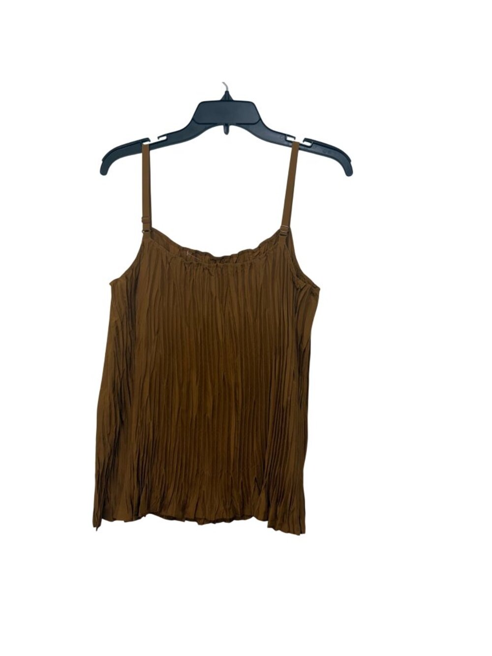Eileen Fisher Women Brown Silk Pleated Tank Top Adjustable Straps Size S/P NWOT